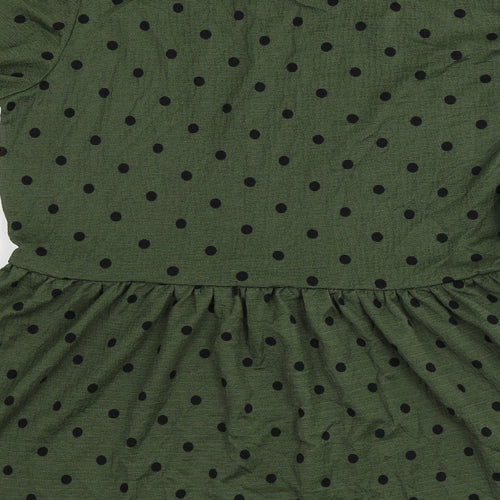 Stradivarius  Womens Green Polka Dot  A-Line  Size M
