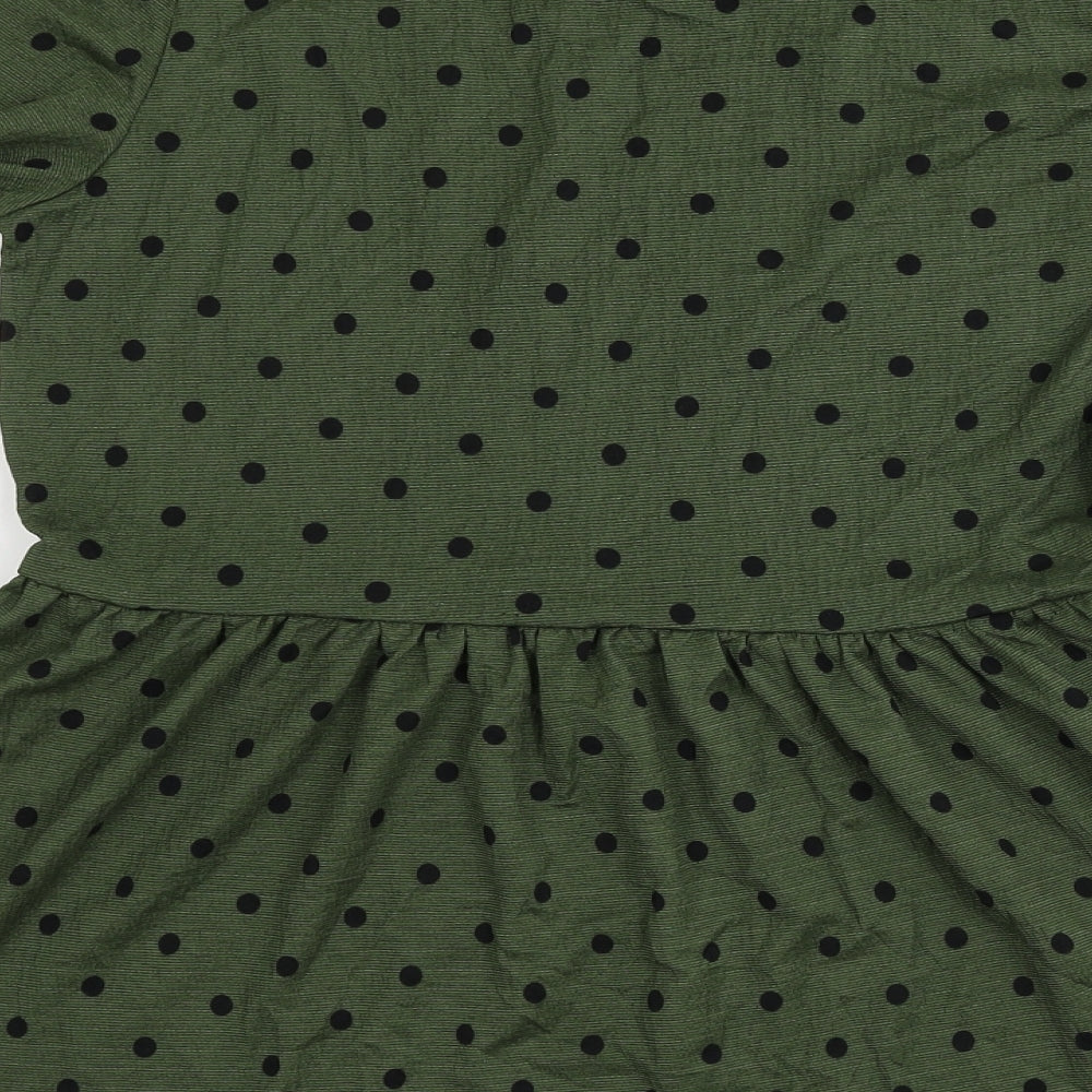 Stradivarius  Womens Green Polka Dot  A-Line  Size M
