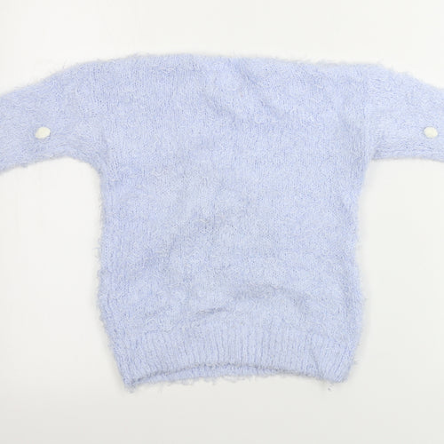 George  Girls Blue Houndstooth  Pullover Jumper Size 5-6 Years  - Christmas Jumper