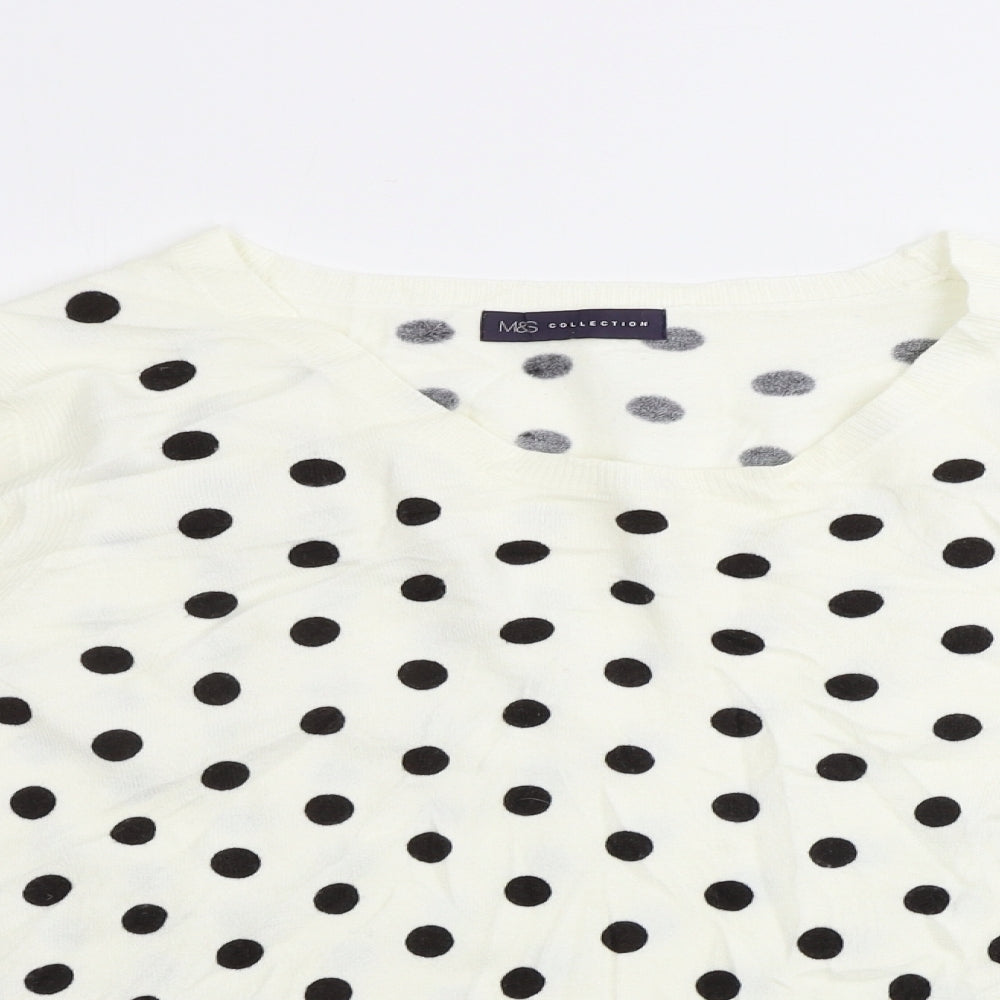 Marks and Spencer  Womens Ivory Polka Dot  Pullover Jumper Size 22