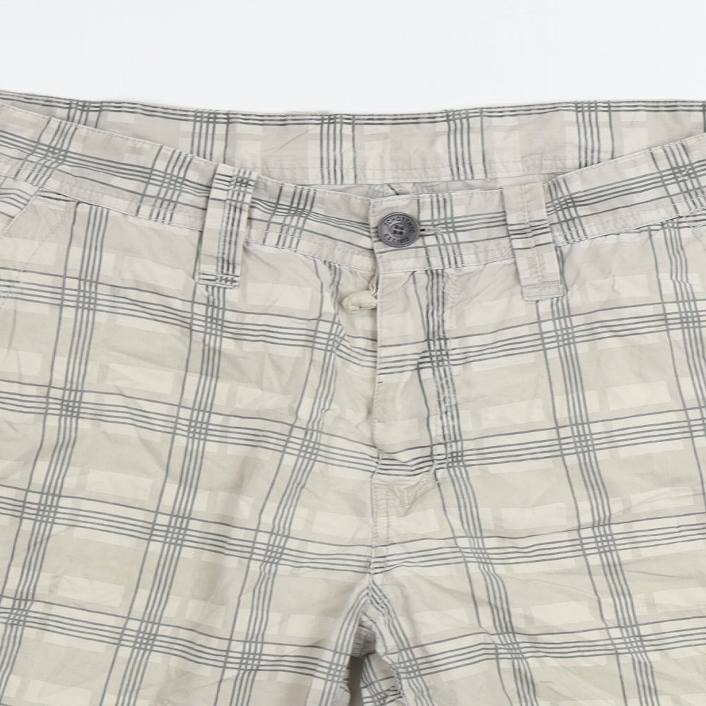 Preworn Mens Beige Check  Cargo Shorts Size 34 in