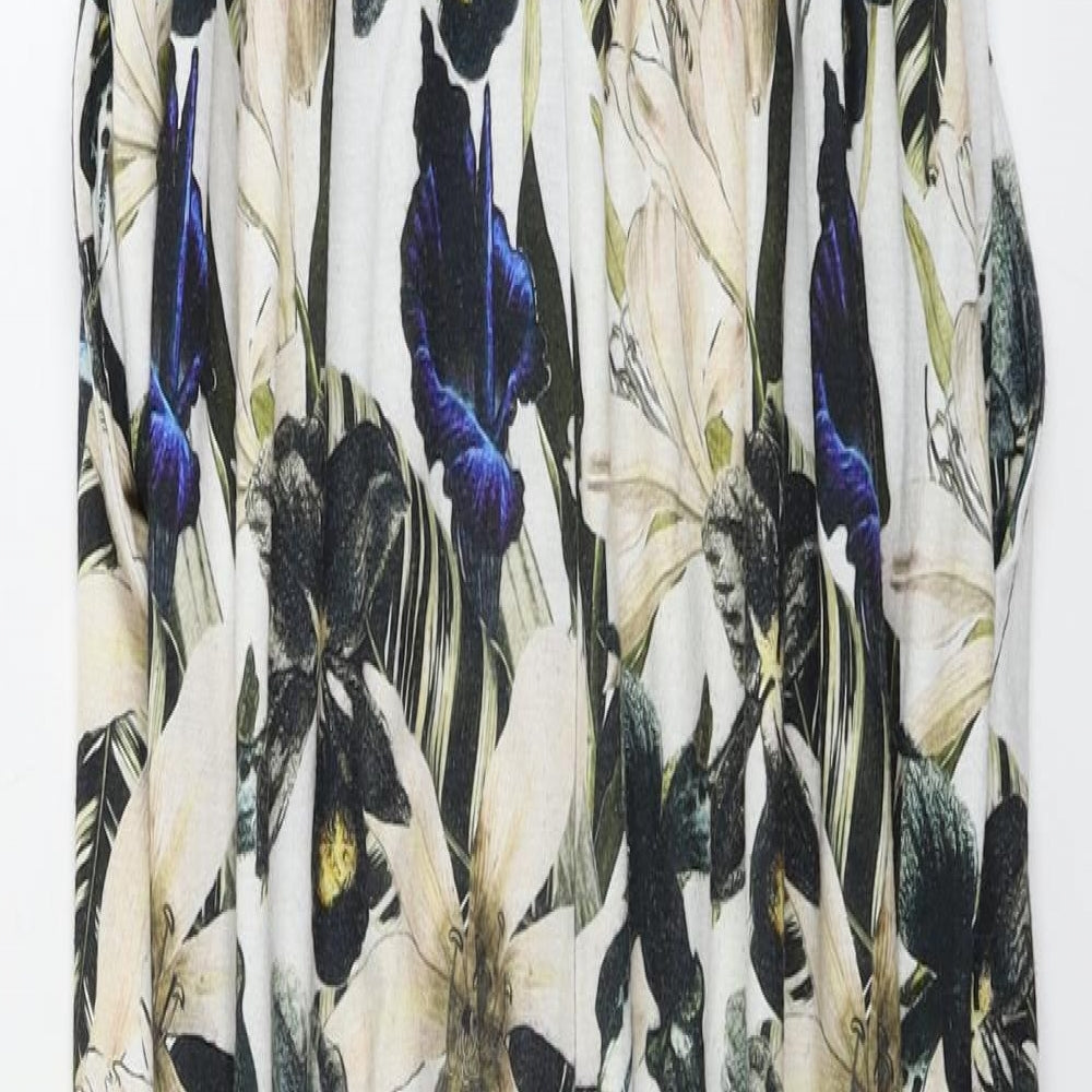 Topshop Womens Beige Floral  Jumpsuit One-Piece Size 10