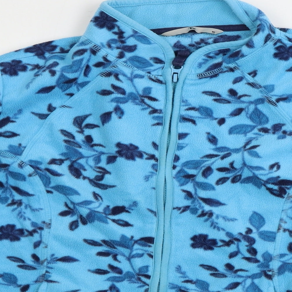 TU Womens Blue Floral  Jacket Coatigan Size 10