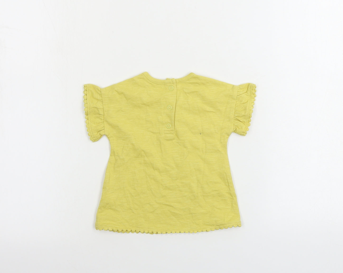 George  Girls Yellow   Basic T-Shirt Size 0-3 Months