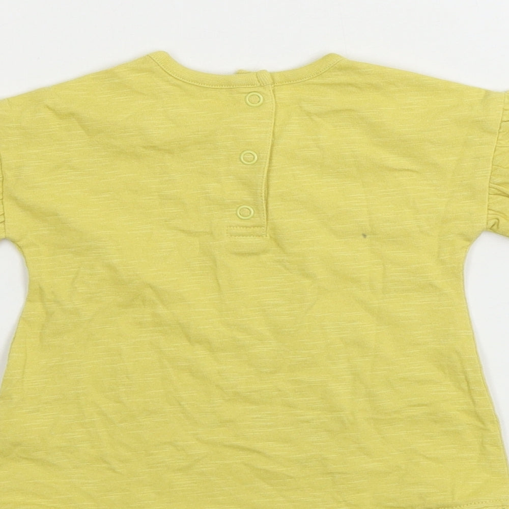 George  Girls Yellow   Basic T-Shirt Size 0-3 Months