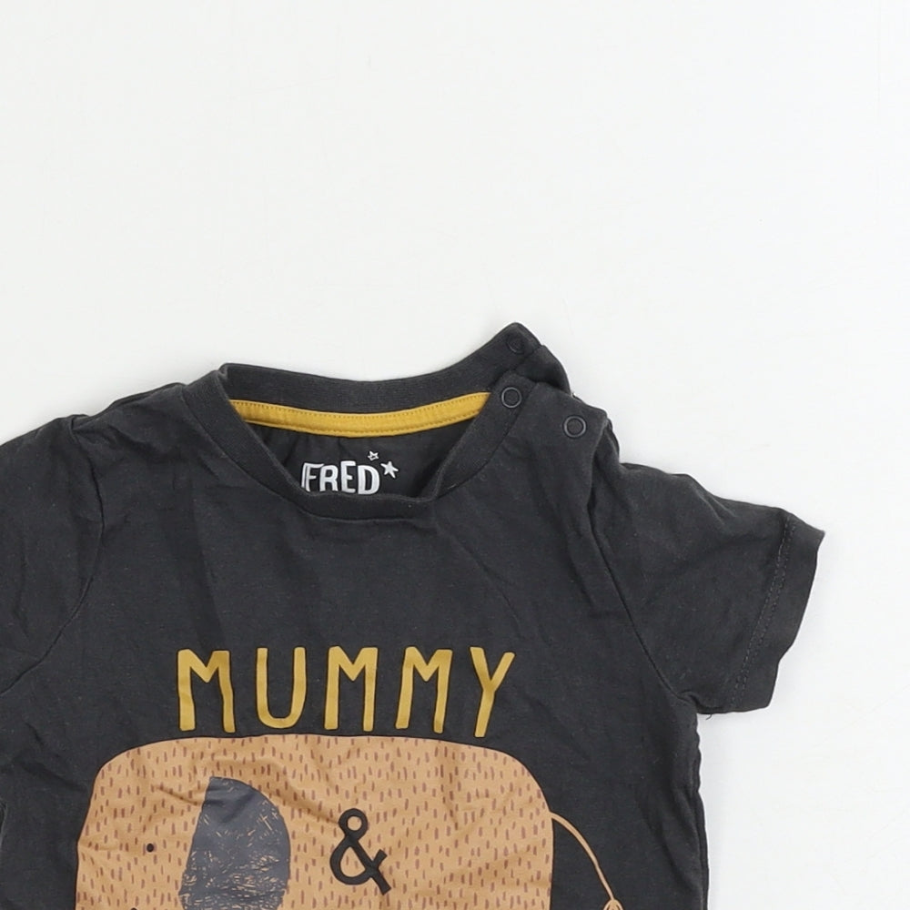 FRED&FLO   Boys Grey   Basic T-Shirt Size 9-12 Months