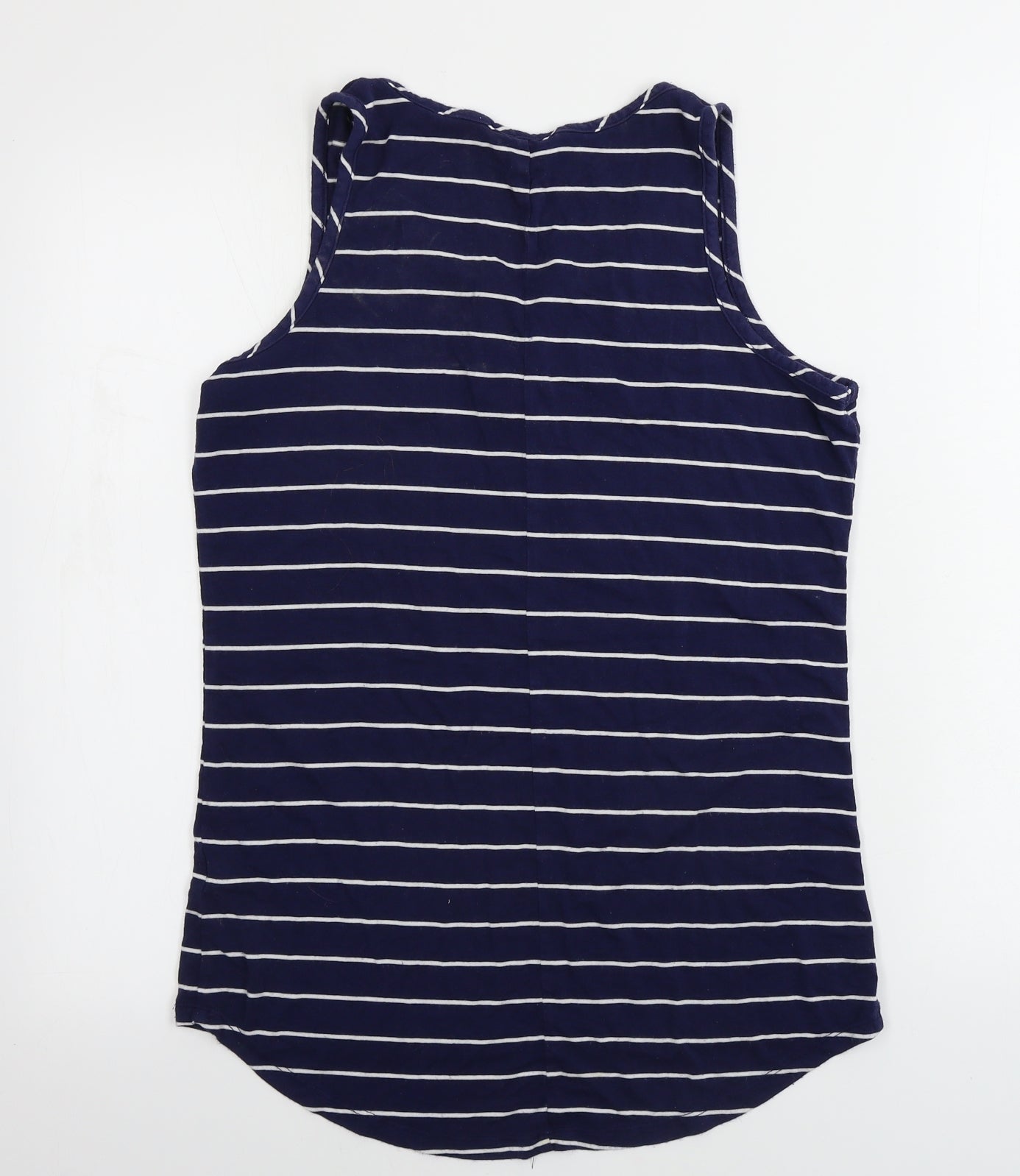 George  Womens Blue Striped  Basic T-Shirt Size 10