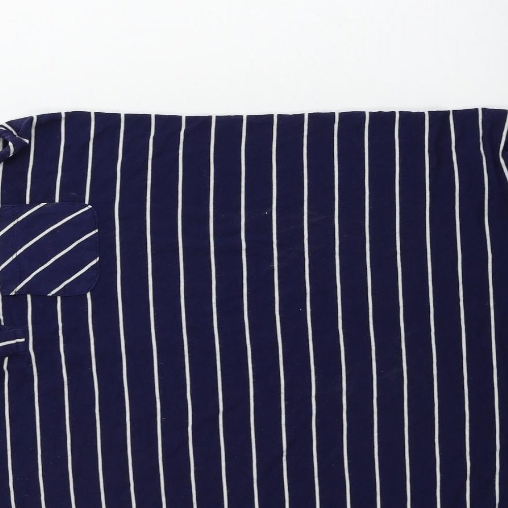 George  Womens Blue Striped  Basic T-Shirt Size 10