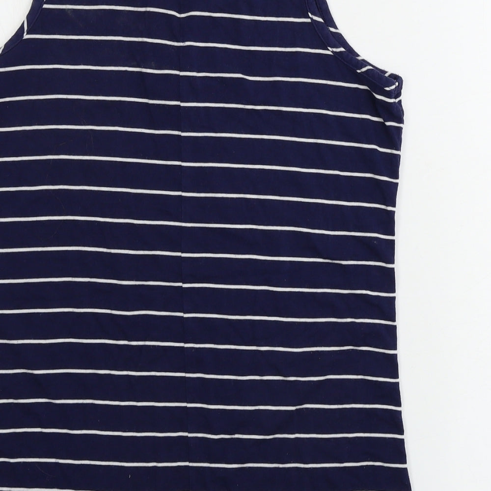 George  Womens Blue Striped  Basic T-Shirt Size 10