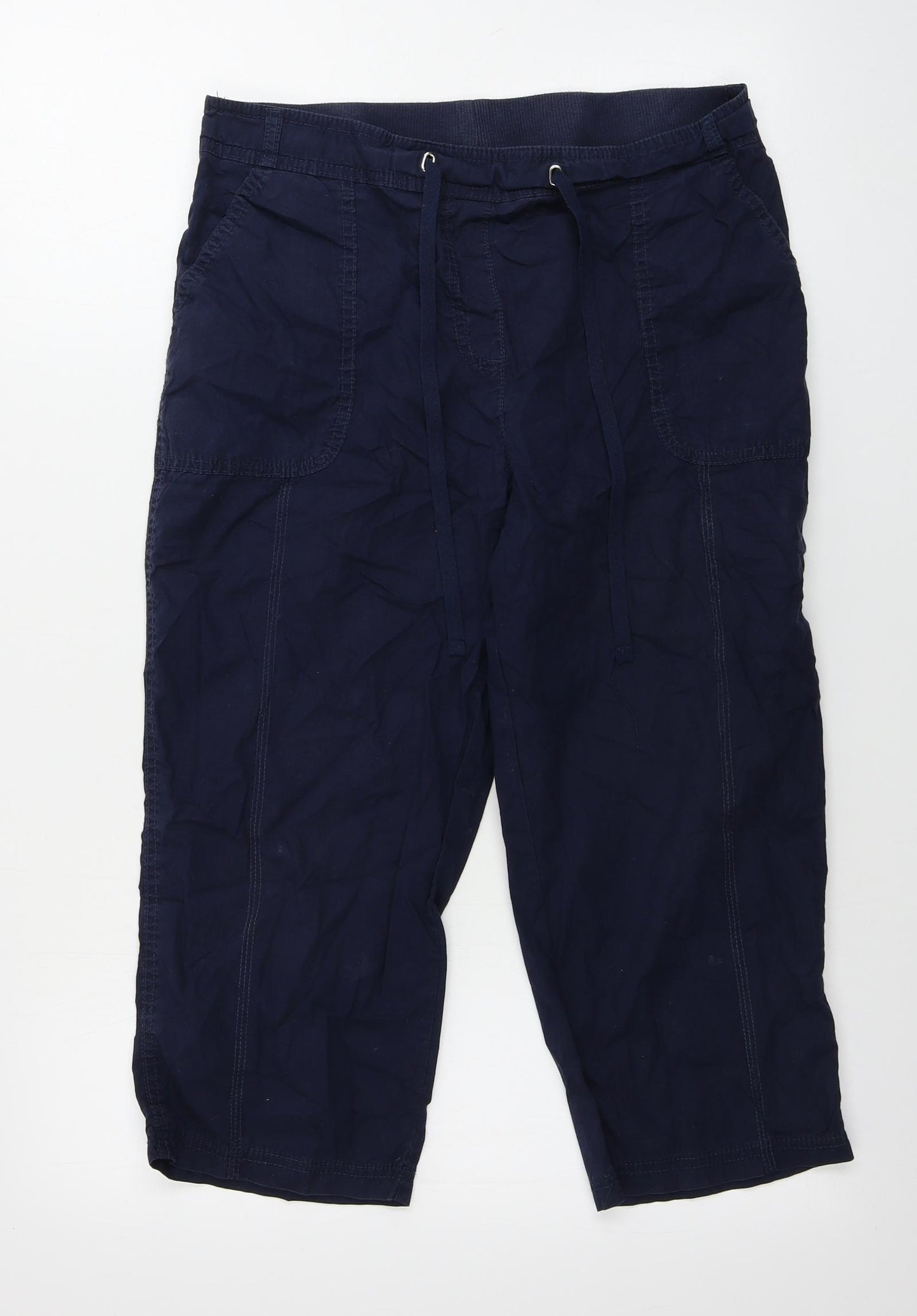 Bonmarché  Womens Blue   Cropped Trousers Size 14