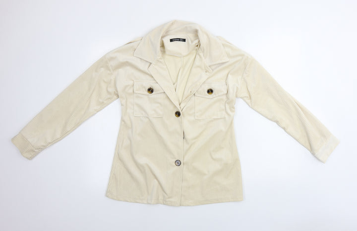 Boohoo Womens Beige Jacket Blazer Size 8