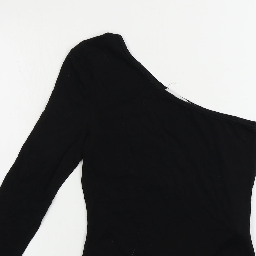 In the Style Womens Black   Bodysuit One-Piece Size 8