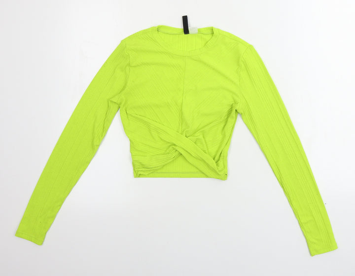 H&M  Womens Green   Cropped T-Shirt Size S
