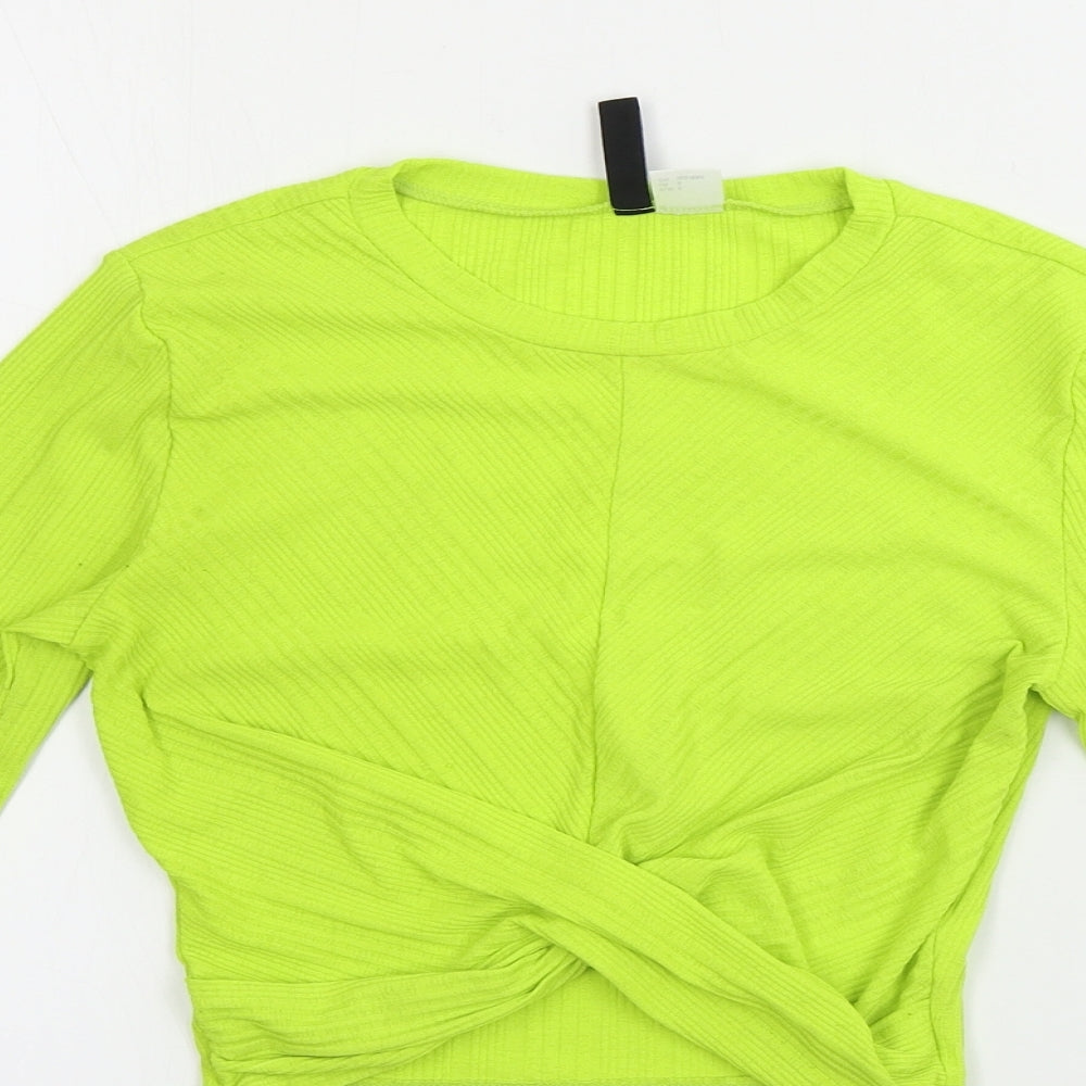 H&M  Womens Green   Cropped T-Shirt Size S