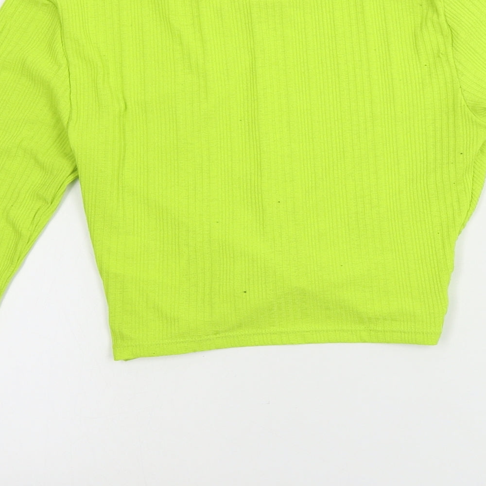 H&M  Womens Green   Cropped T-Shirt Size S