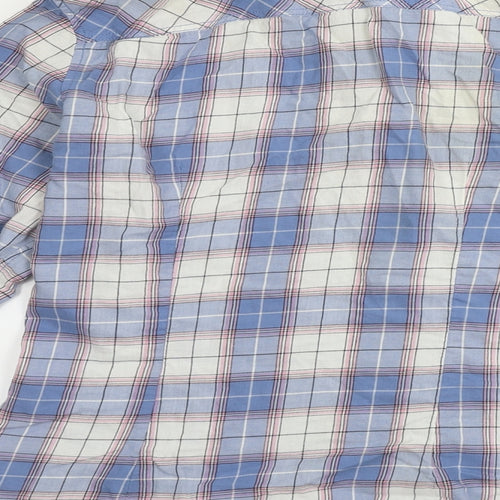 H&M  Womens Blue Check  Basic Button-Up Size 16