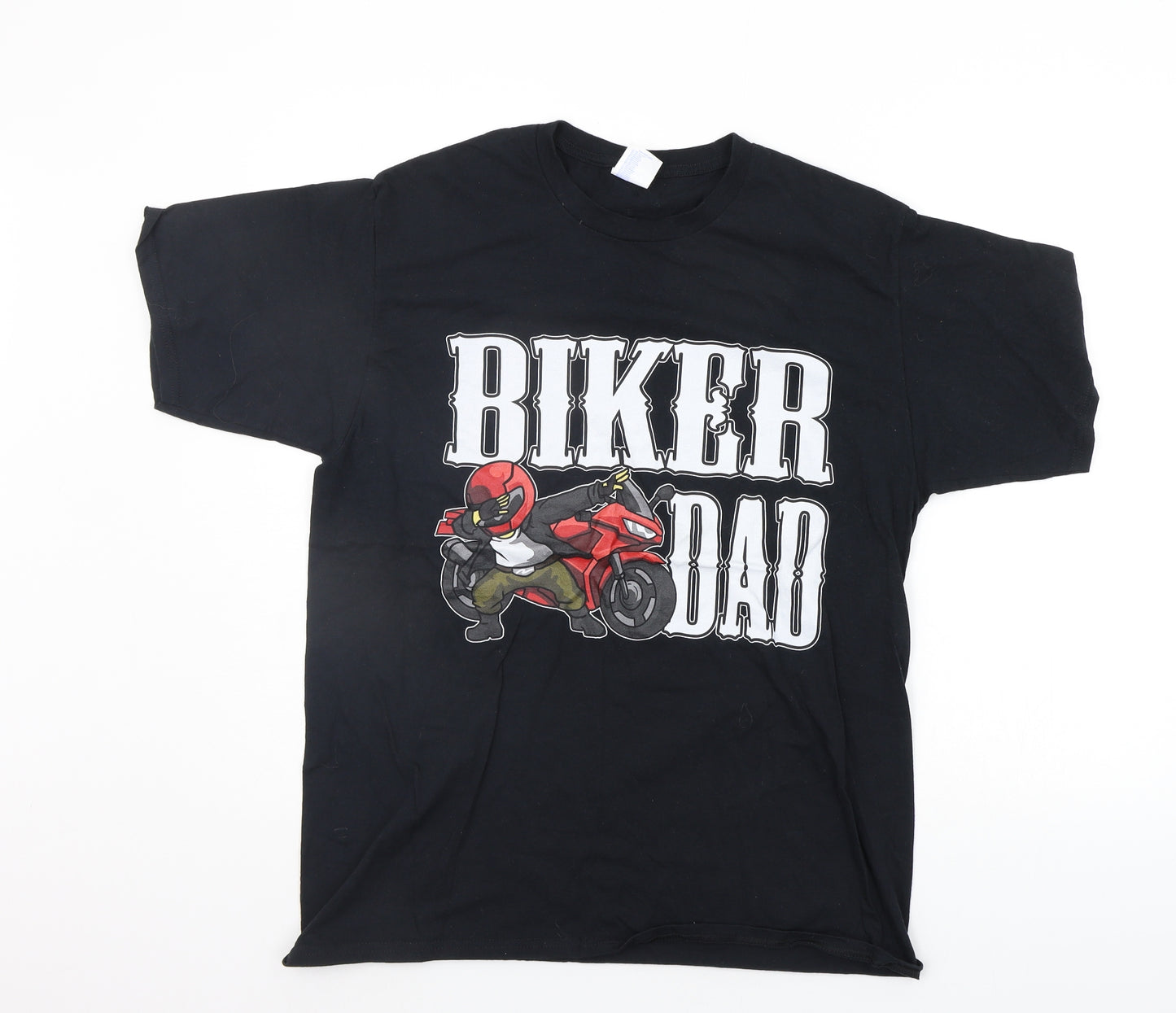 Port & Company Mens Black    T-Shirt Size L  - Bikes