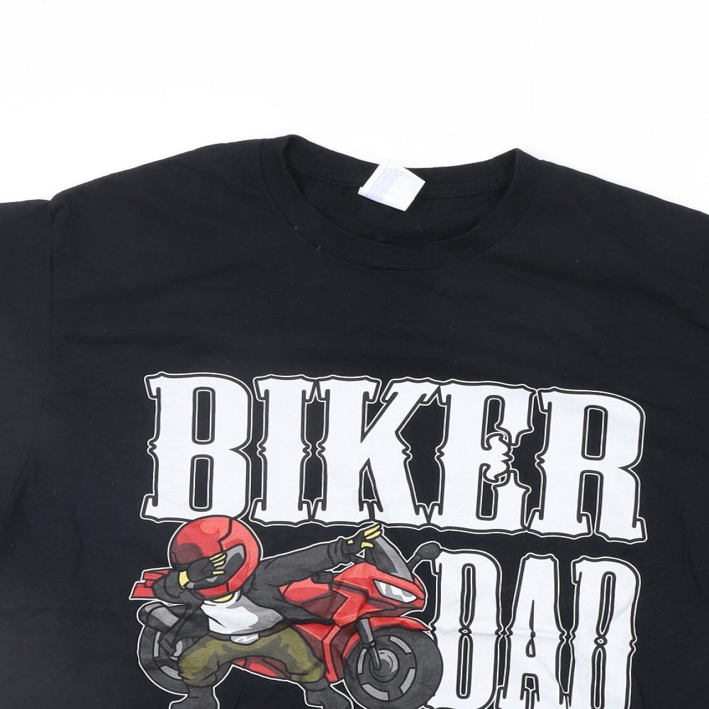 Port & Company Mens Black    T-Shirt Size L  - Bikes