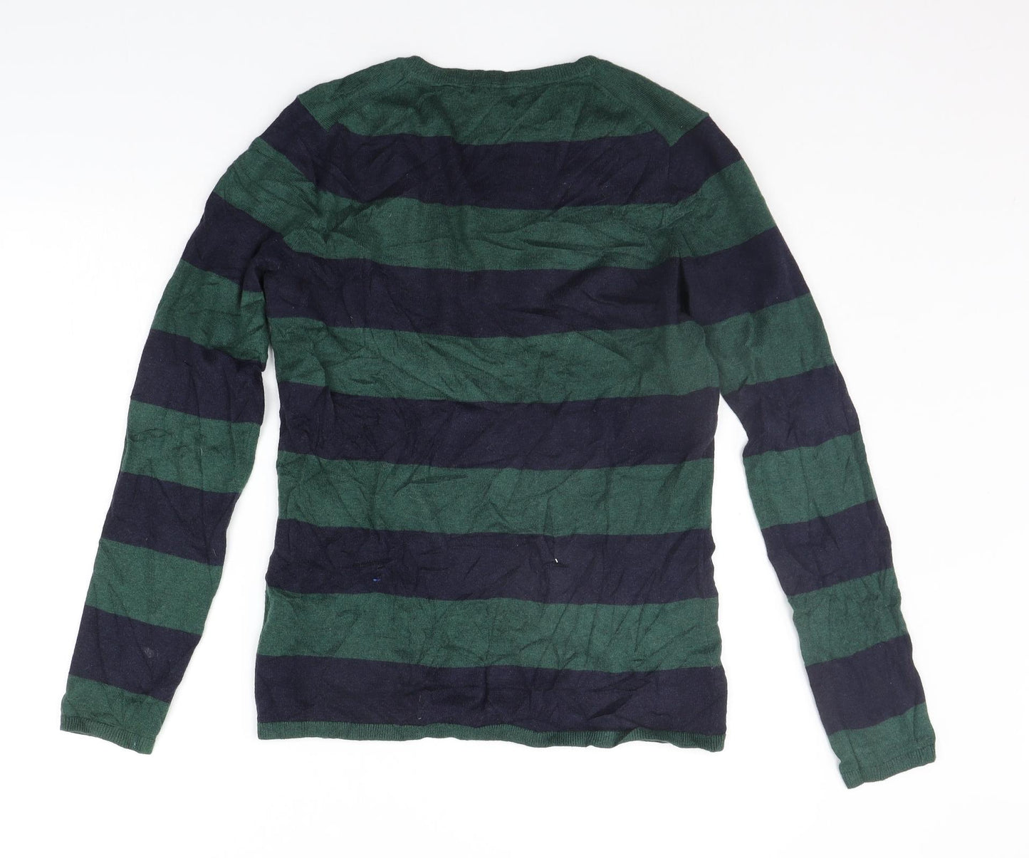 Tommy Hilfiger Womens Green Striped  Pullover Jumper Size M