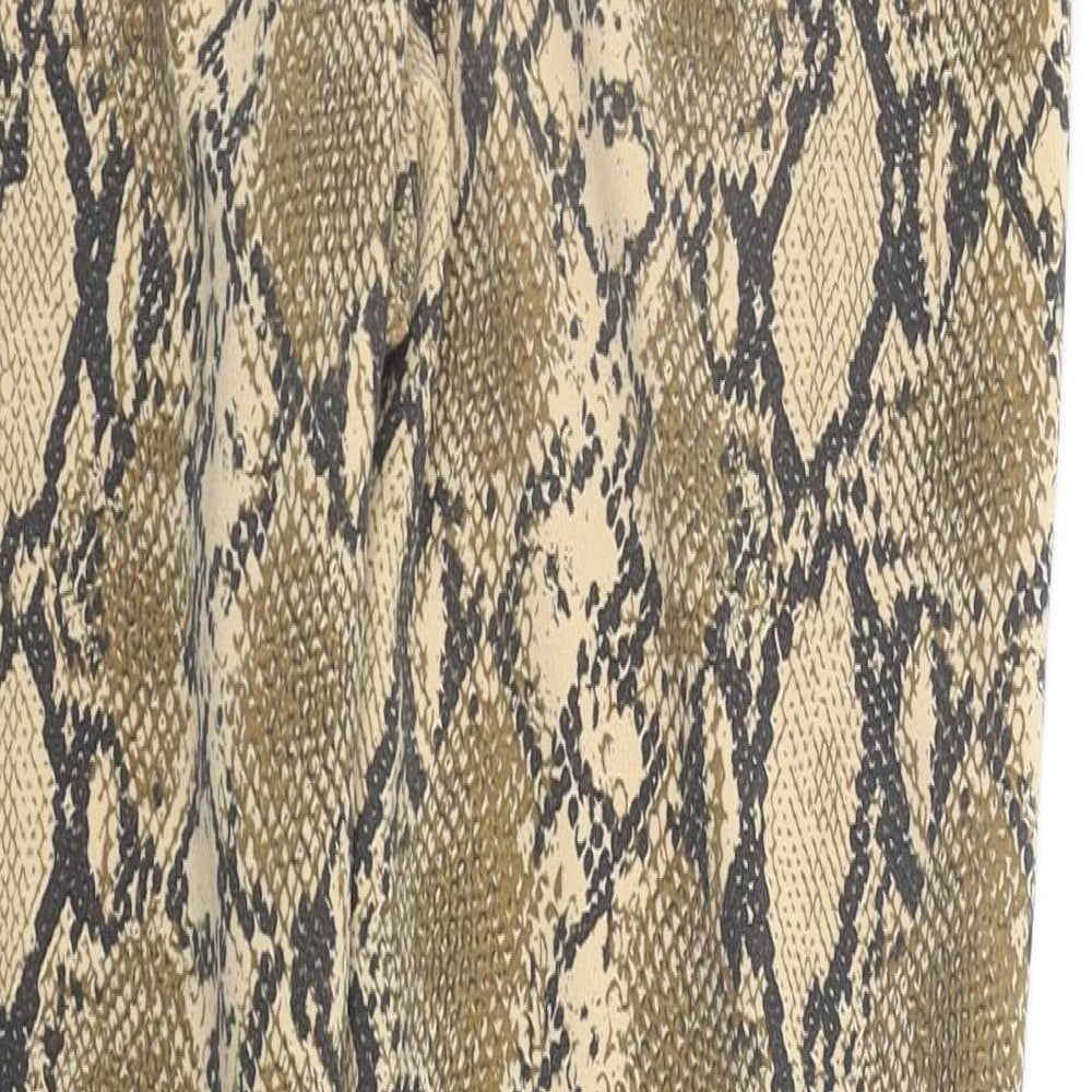 Boohoo Womens Beige Animal Print  Jegging Leggings Size 10 L26 in