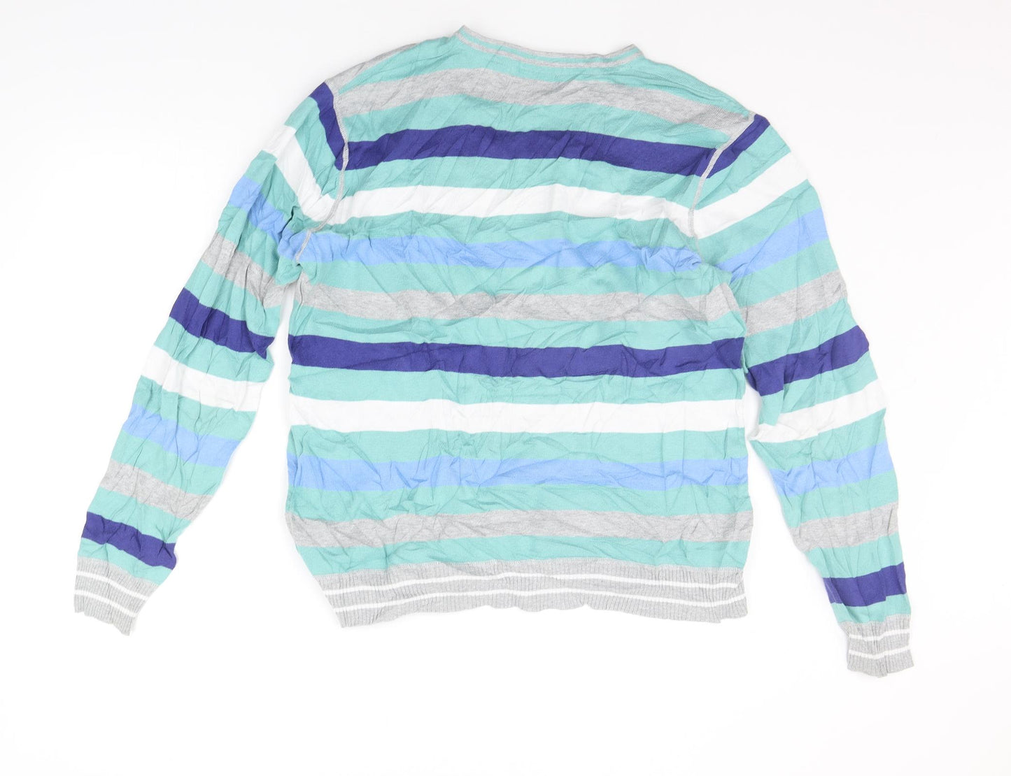 Burton Mens Green Striped  Pullover Jumper Size L