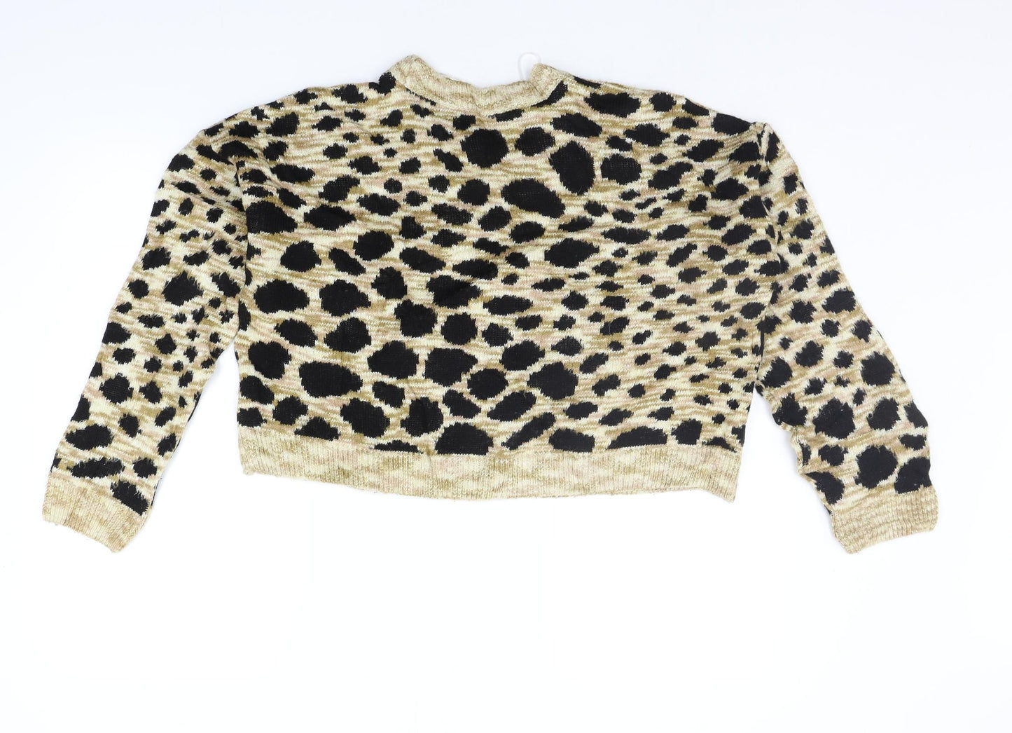 Topshop Womens Beige Animal Print  Pullover Jumper Size 10