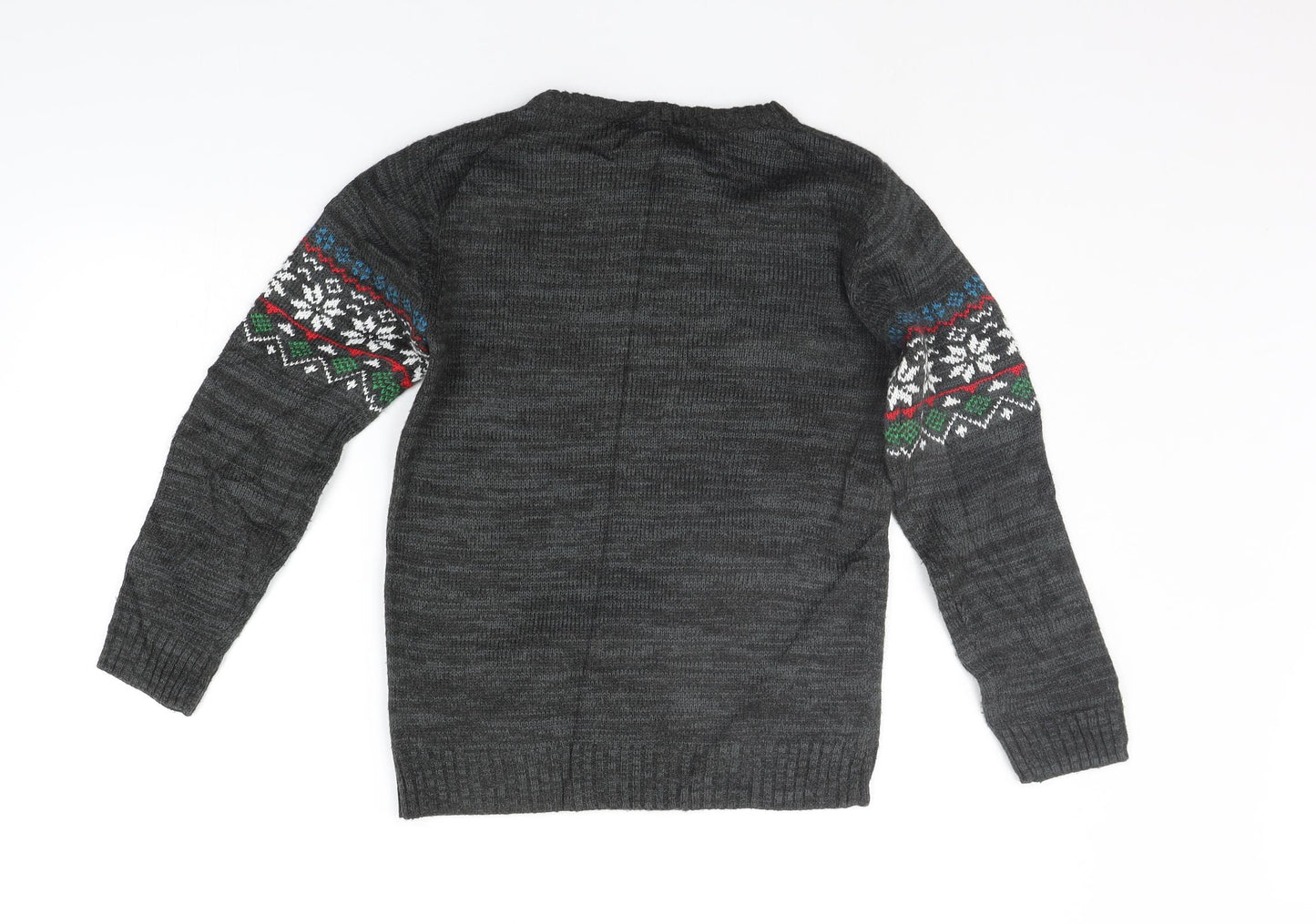 TU Girls Grey Geometric  Pullover Jumper Size 10 Years  - christams