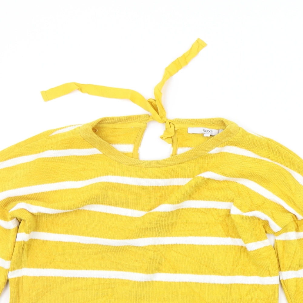 NEXT Womens Yellow Polka Dot  Pullover Jumper Size S