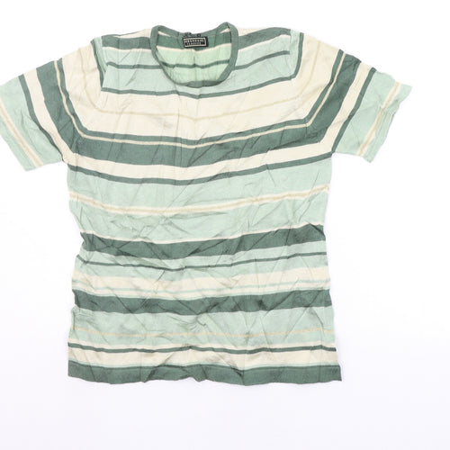 Marks and Spencer Womens Green Striped  Pullover Jumper Size 14