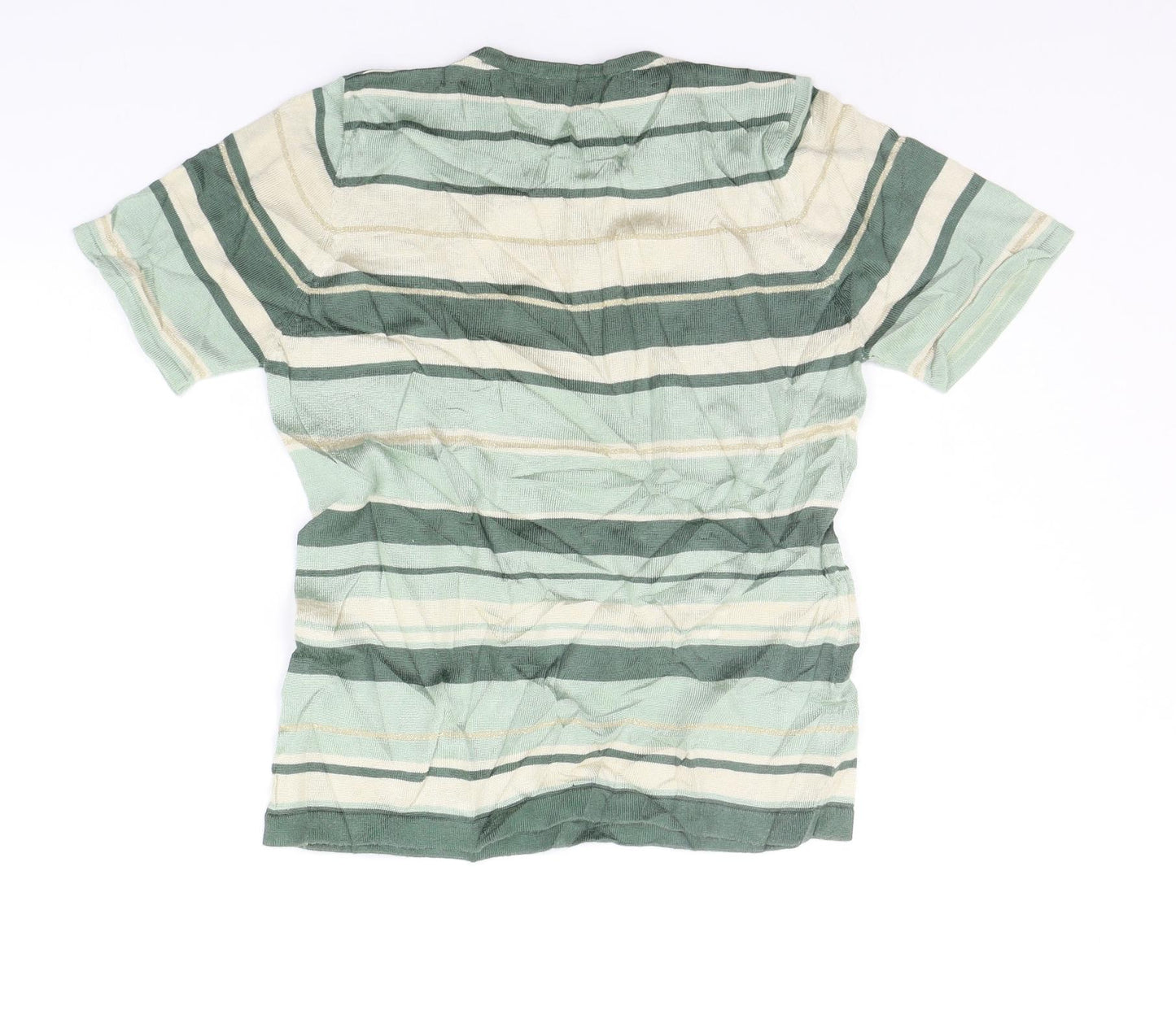 Marks and Spencer Womens Green Striped  Pullover Jumper Size 14