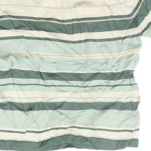 Marks and Spencer Womens Green Striped  Pullover Jumper Size 14