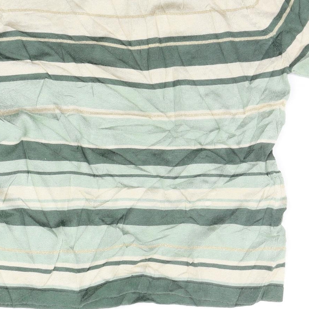 Marks and Spencer Womens Green Striped  Pullover Jumper Size 14