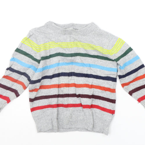 Gap Girls Grey Striped  Pullover Jumper Size 2 Years