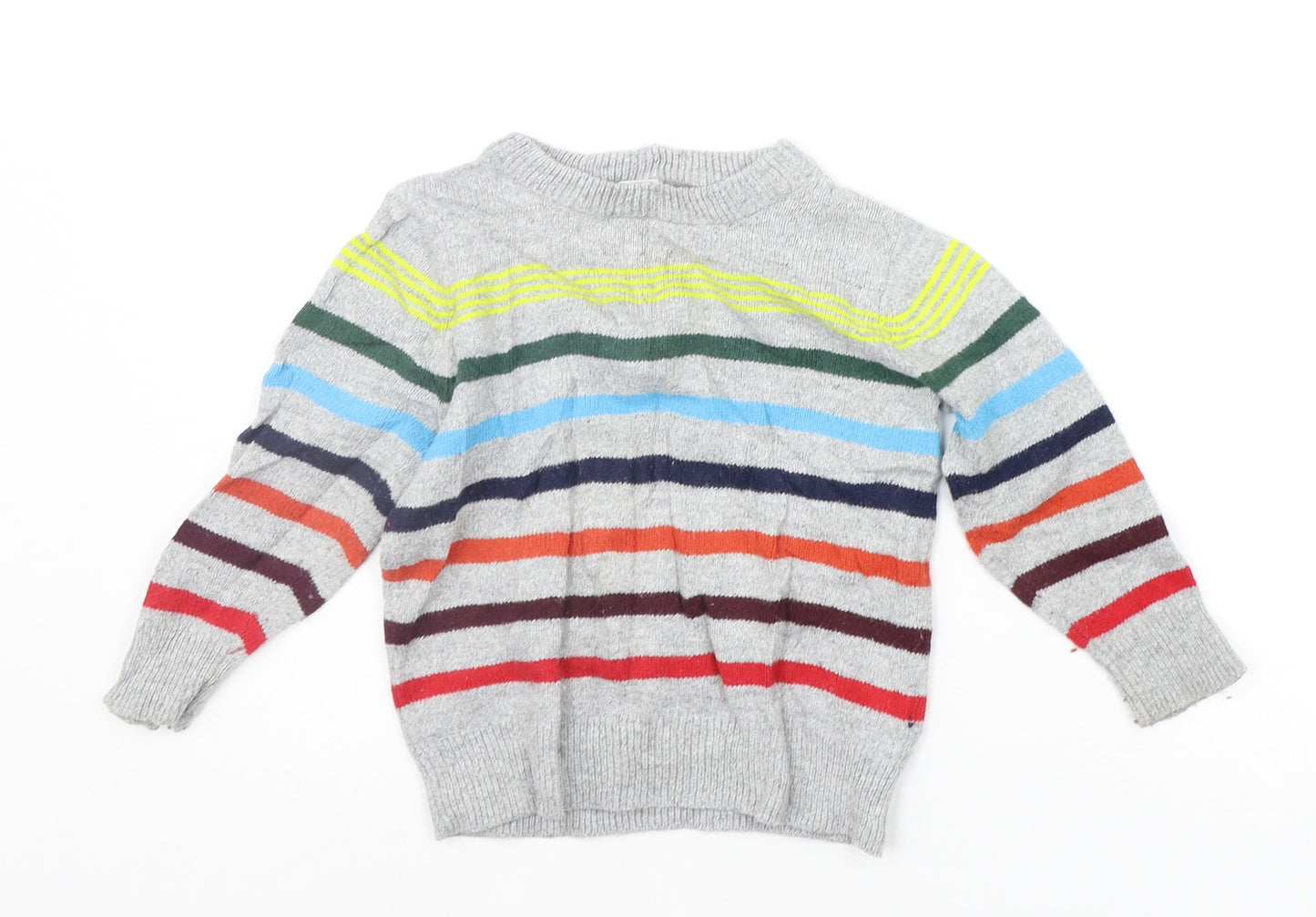 Gap Girls Grey Striped  Pullover Jumper Size 2 Years