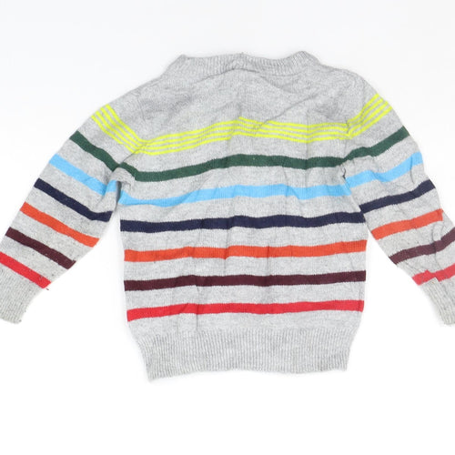 Gap Girls Grey Striped  Pullover Jumper Size 2 Years