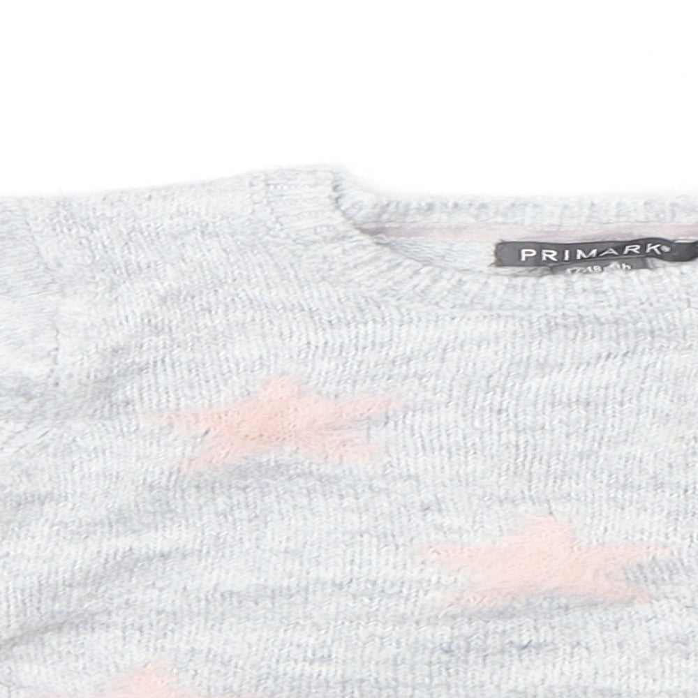 Primark Baby Grey Geometric  Pullover Jumper Size 12-18 Months  - STARS