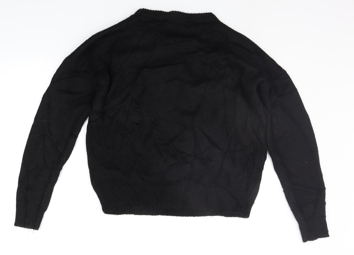 Brave Soul Womens Black Floral  Pullover Jumper Size 12