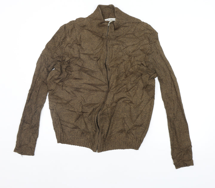 BORNDADO Womens Brown Full Zip Jumper Size L