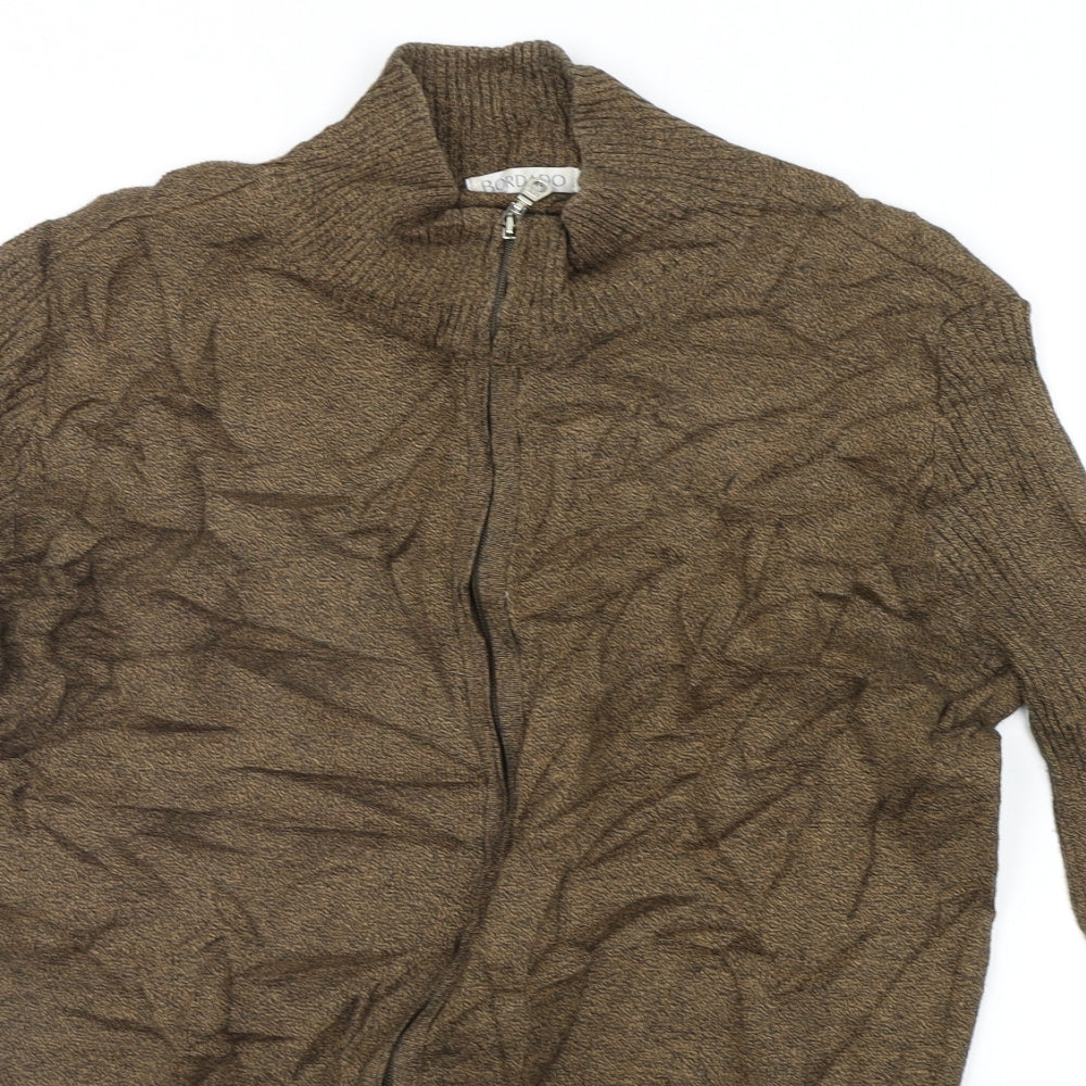 BORNDADO Womens Brown   Full Zip Jumper Size L
