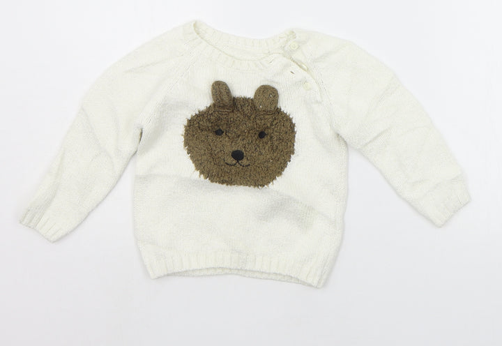 TU Baby White   Pullover Jumper Size 18-24 Months  - RABBIT