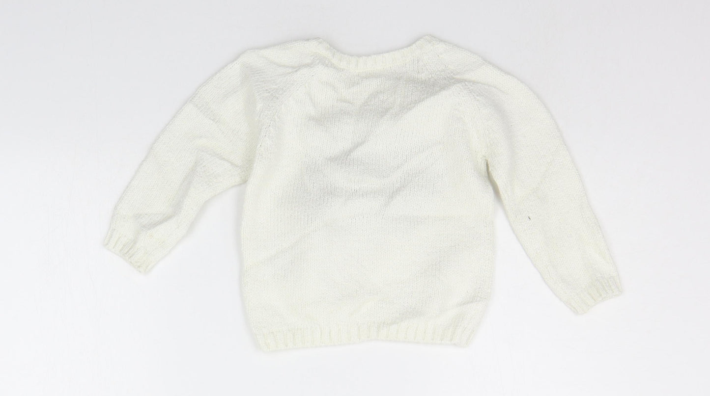 TU Baby White   Pullover Jumper Size 18-24 Months  - RABBIT