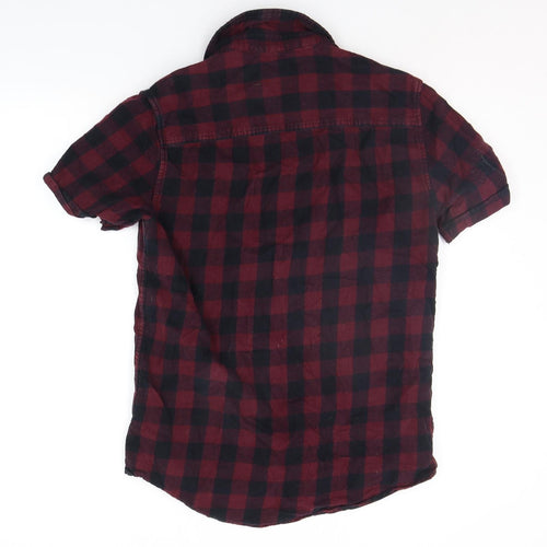 Topshop Girls Red Check  Basic Button-Up Size S