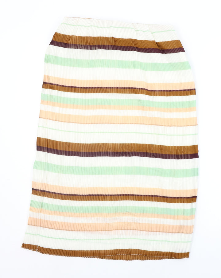 H&M Womens Brown Striped  A-Line Skirt Size 8