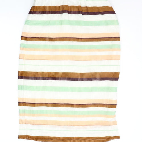 H&M Womens Brown Striped  A-Line Skirt Size 8