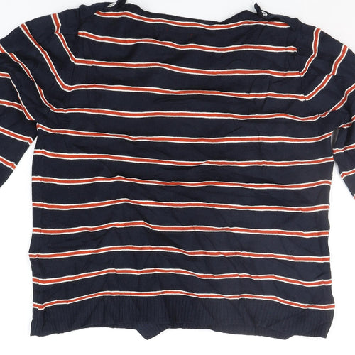 folica Womens Blue Striped  Cardigan Jumper Size S