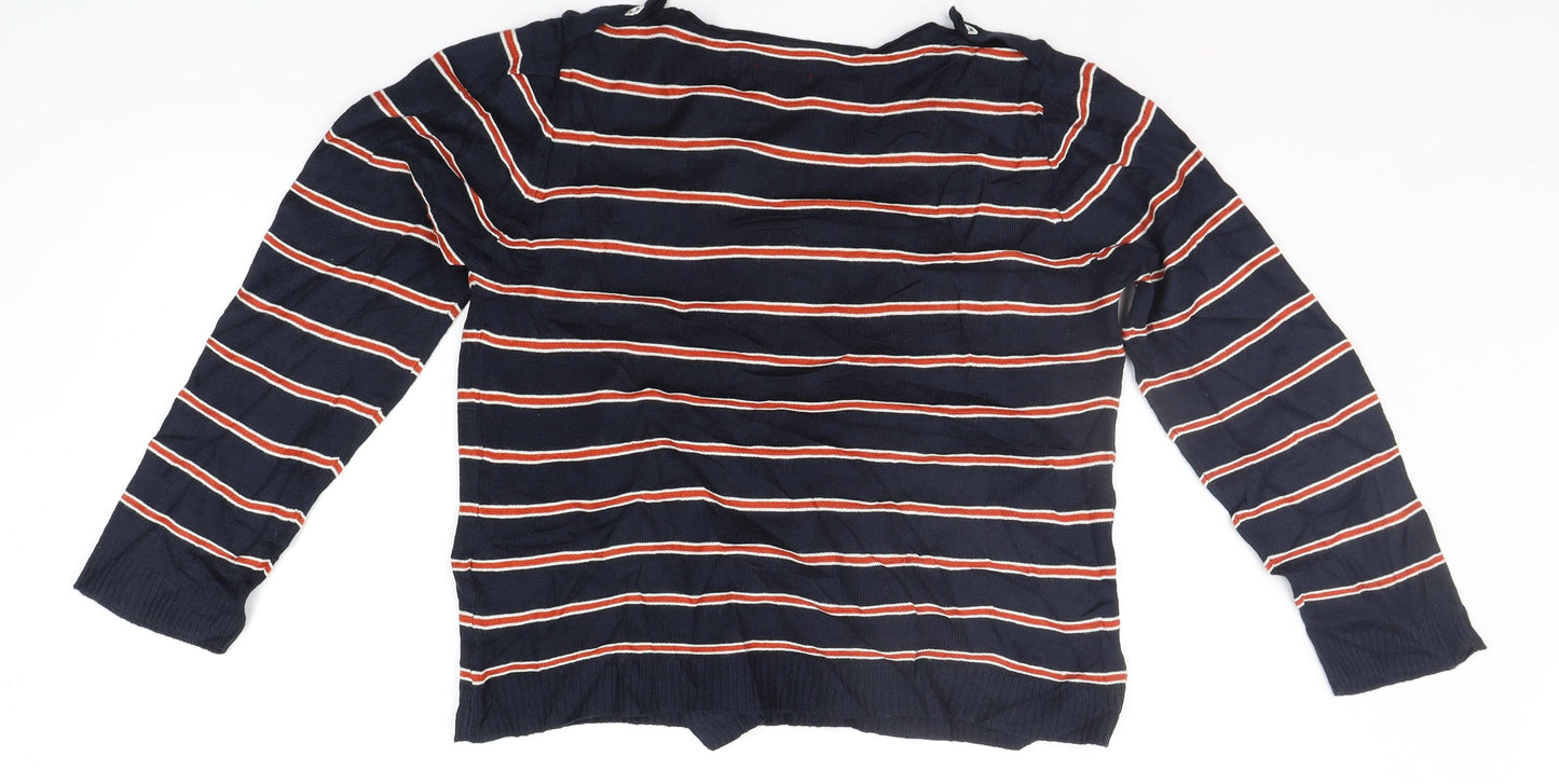 folica Womens Blue Striped  Cardigan Jumper Size S