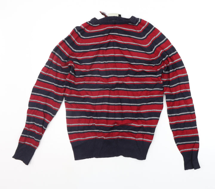 Angelo Litrico Womens Red Striped Pullover Jumper Size M
