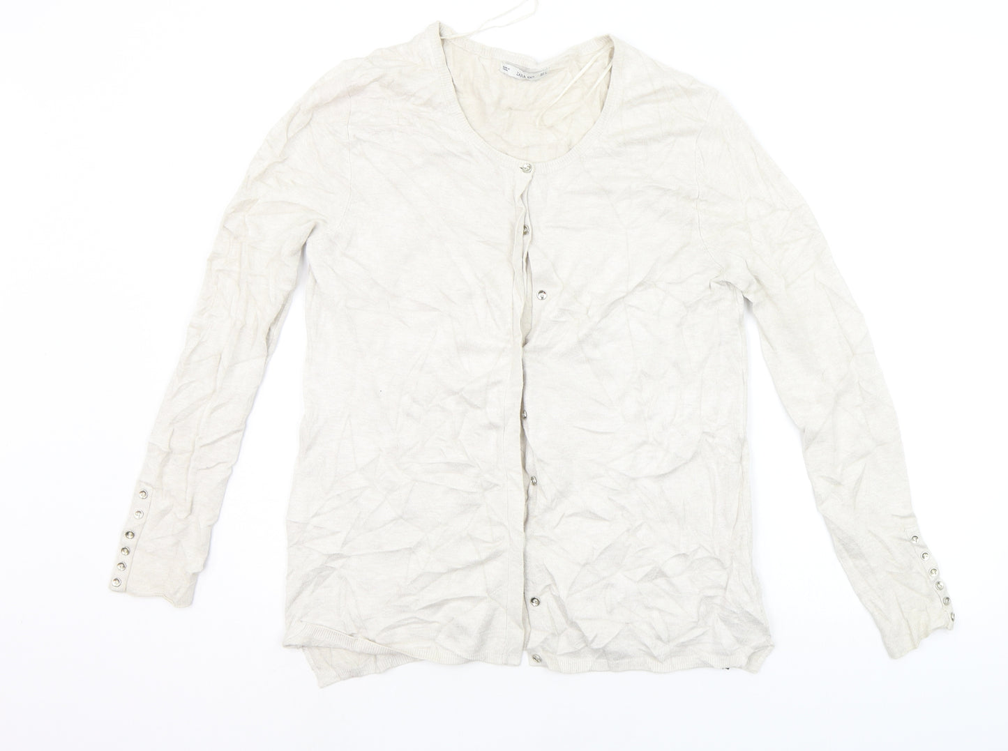 Zara Womens Beige   Cardigan Jumper Size L