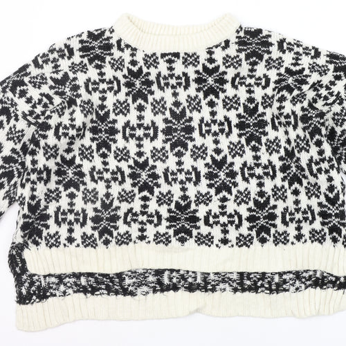 H&M Womens Black Geometric  Pullover Jumper Size M
