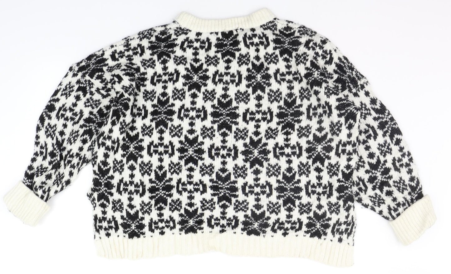 H&M Womens Black Geometric  Pullover Jumper Size M